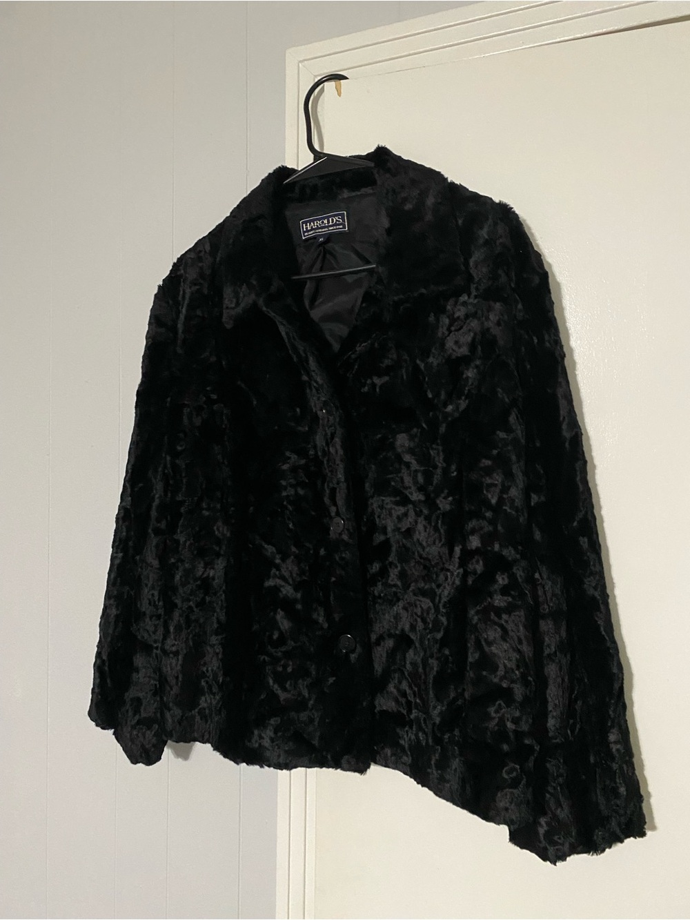 Harold's Black Faux Fur Teddy Jacket